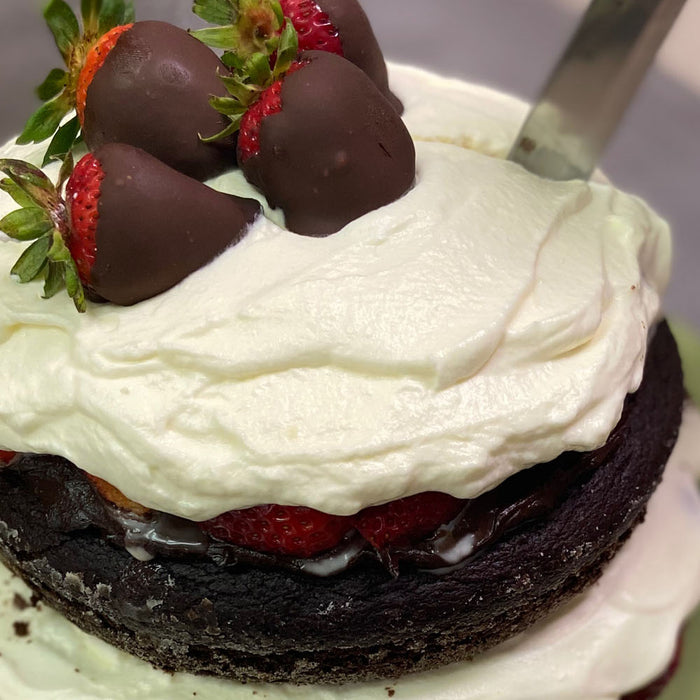 chocolate strawberry layer cake