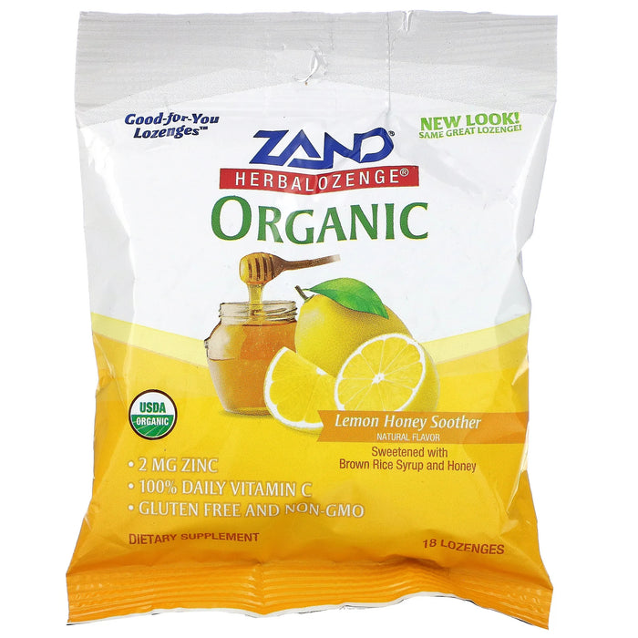Organic Honey Lemon Cough Drops, 18ct