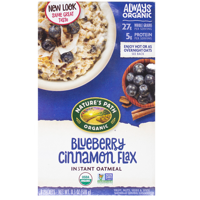 Instant Hot Oatmeal - Blueberry Cinnamon Flax, 8-pack