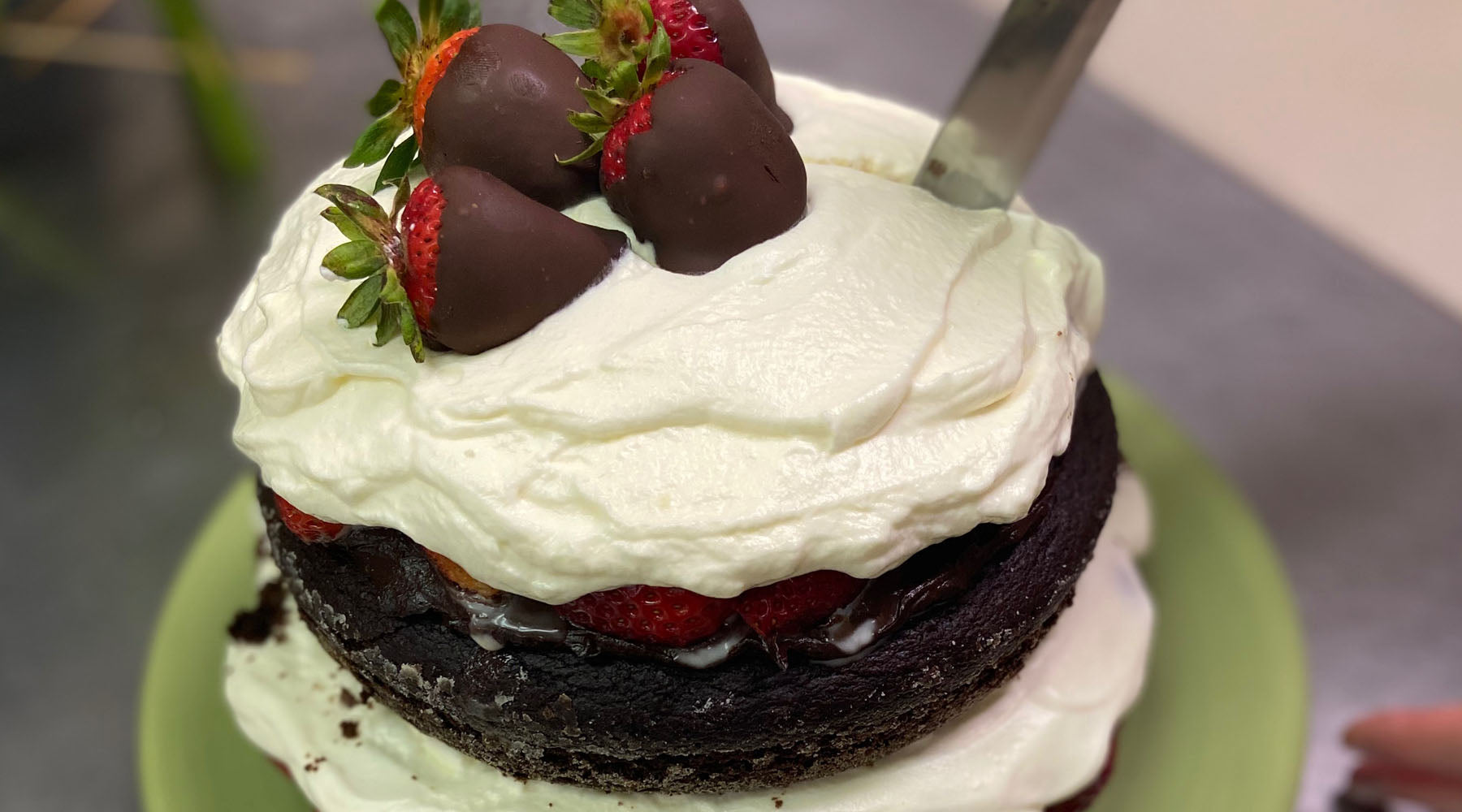 chocolate strawberry layer cake
