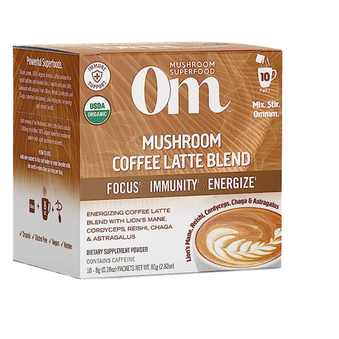 Mushroom Powered Coffee Latte, 10 pk