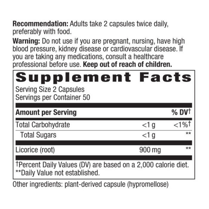 Licorice Root, 100 Capsules