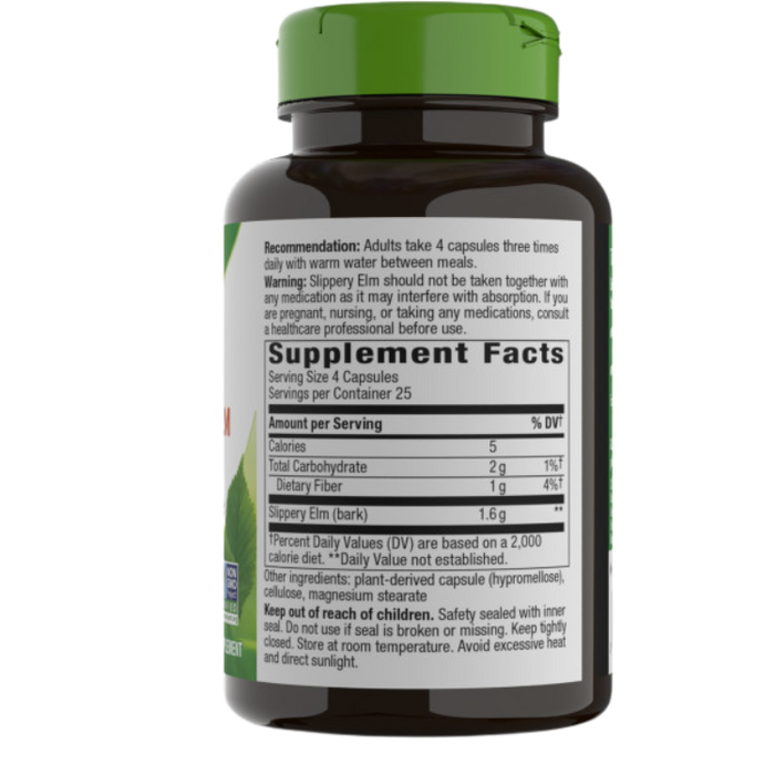 Slippery Elm Bark, 100 Capsules