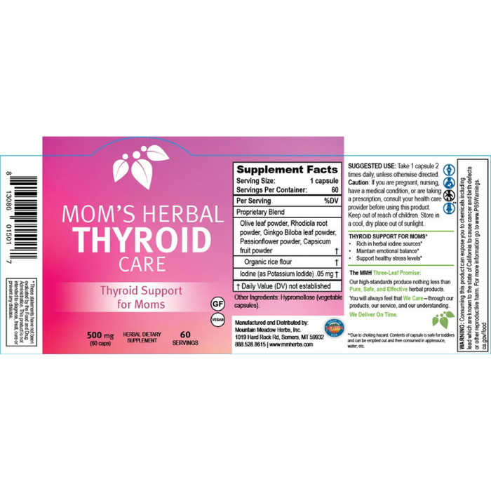 Mom's Herbal Thyroid Care, 60 Capsules