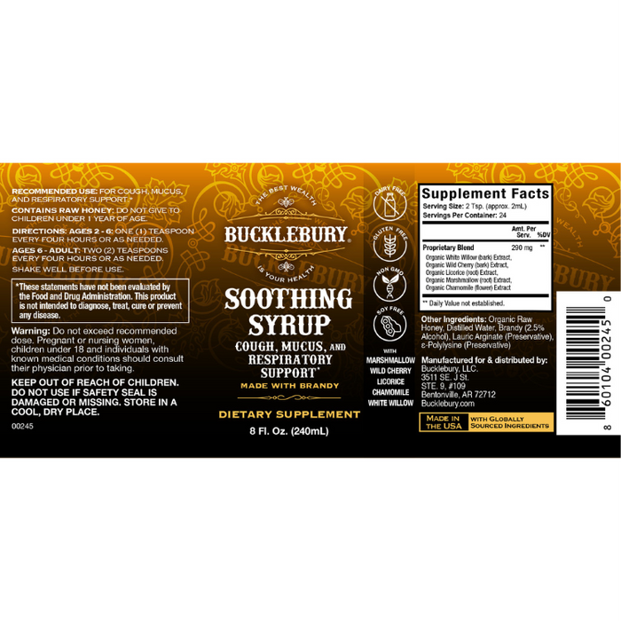 Bucklebury Soothing Syrup, 8 oz