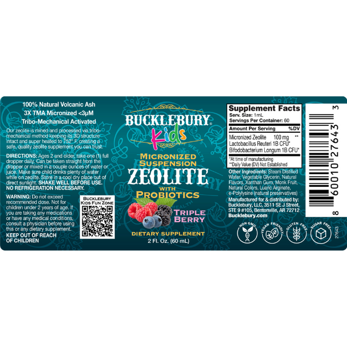 Bucklebury Kids Liquid Zeolite w/ Probiotics, 2oz