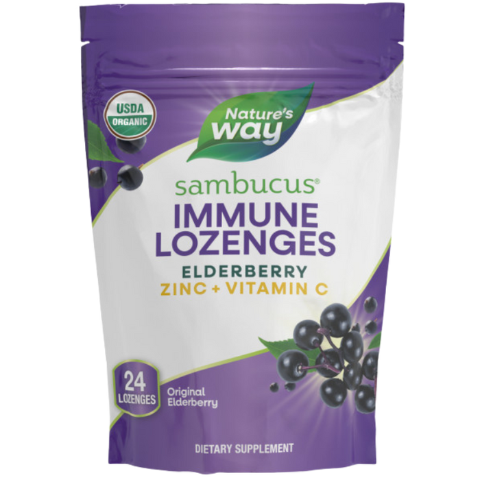 Organic Sambucus Zinc Lozenges, 24 count