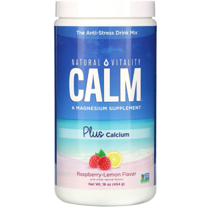 Natural Calm Plus Calcium - Raspberry/Lemon Flavor, 16oz