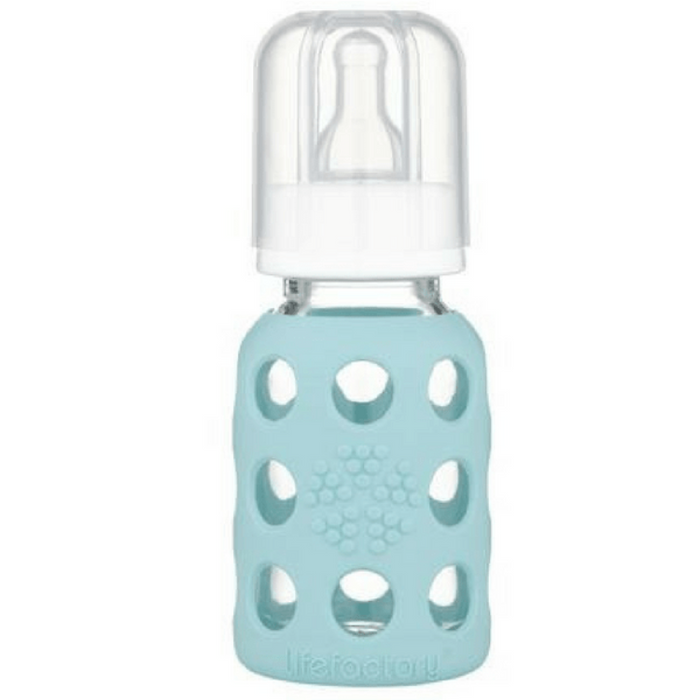Glass Baby Bottle with Protective Silicone Sleeve, 4 oz.