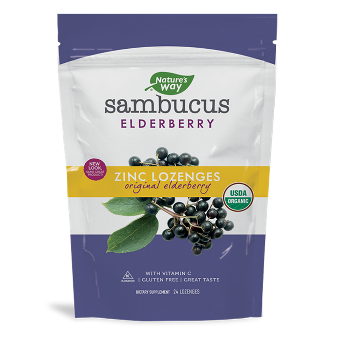 Organic Sambucus Zinc Lozenges, 24 count