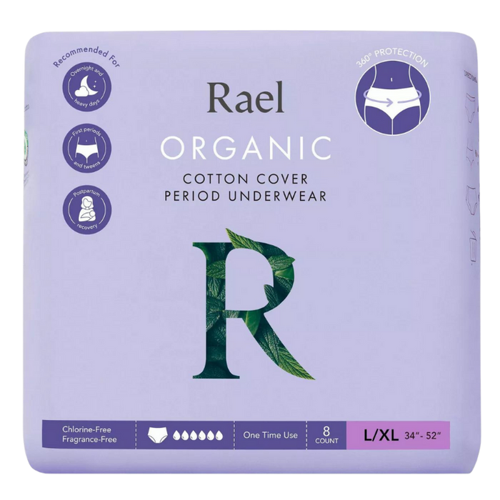 Rael Organic Cotton Cover Disposable Period Underwear Medium 8p(id