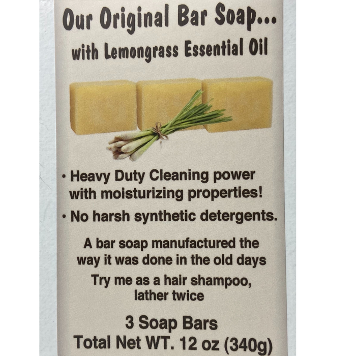 Lemongrass Soap-Bag of 3, 4 oz bars
